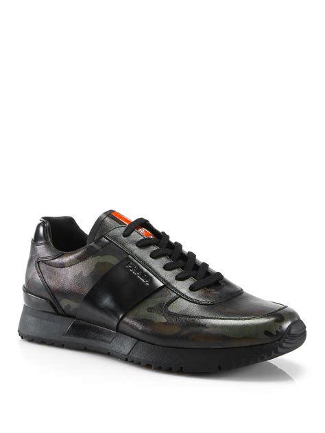 saks prada shoes sneakers|Prada camouflage sneakers.